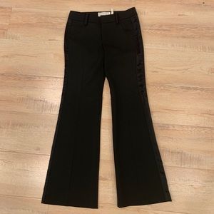 Black tuxedo pants with satin striping down sides